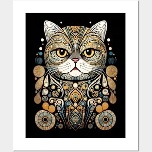 Cat nouveau Posters and Art